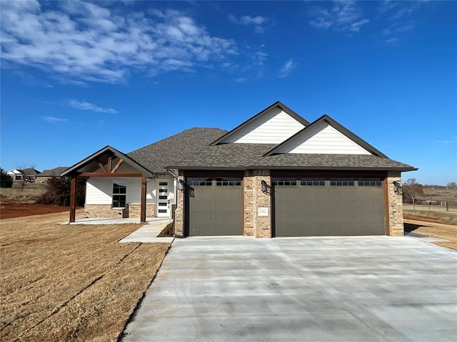 view of front of home with a garage