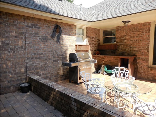 view of patio featuring grilling area