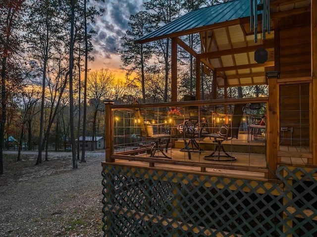 view of deck at dusk