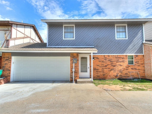 view of front of house with a garage