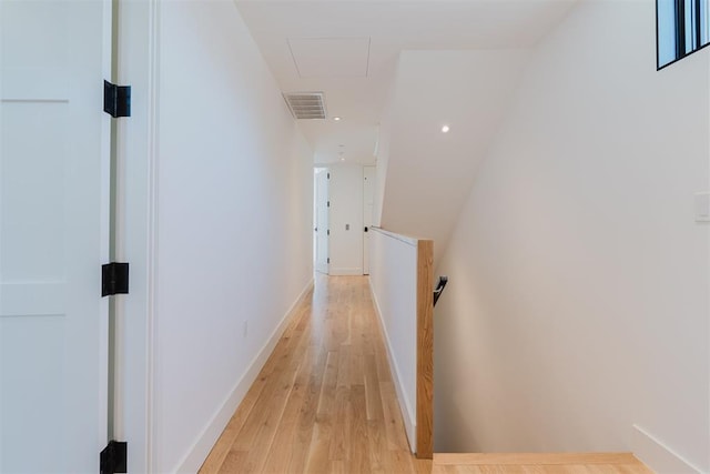 hallway featuring light wood-type flooring