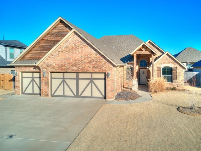 view of front of property featuring a garage