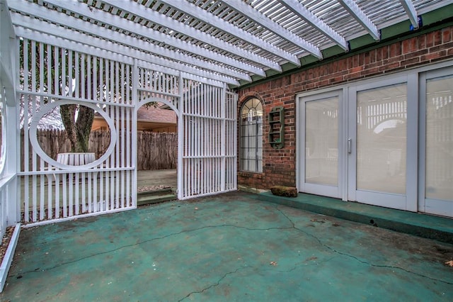 view of patio / terrace featuring a pergola