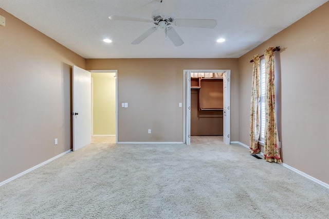 12909 Saint Christopher Dr, Oklahoma City, OK 73120 - unfurnished bedroom with recessed lighting, light carpet, baseboards, and ceiling fan