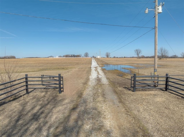 view of street with a rural view