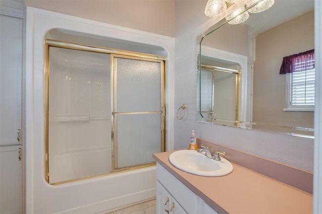 414315 E 1080th Rd, Checotah, OK 74426 - full bath featuring vanity and combined bath / shower with glass door