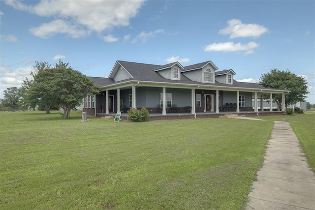 414315 E 1080th Rd, Checotah, OK 74426 - farmhouse with a porch, a front lawn, and a shingled roof