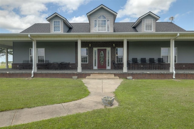 414315 E 1080th Rd, Checotah, OK 74426 - view of front of property with a front yard, a porch, and a shingled roof