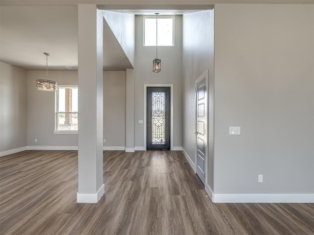 entrance foyer with hardwood / wood-style flooring