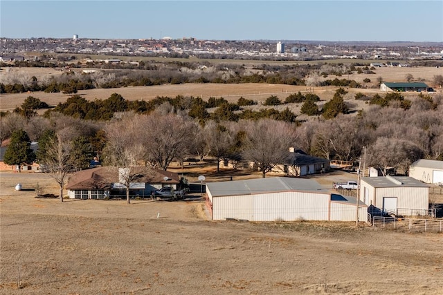 bird's eye view featuring a rural view