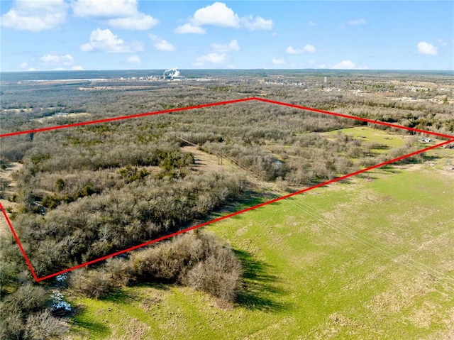 aerial view featuring a rural view