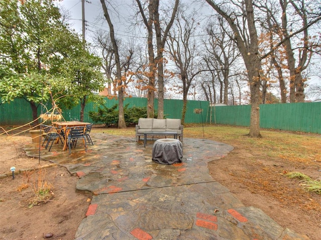 view of patio featuring an outdoor living space