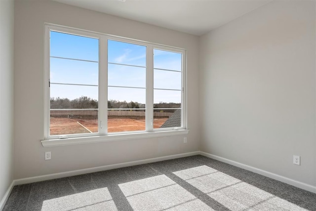 spare room with carpet floors, a healthy amount of sunlight, and baseboards