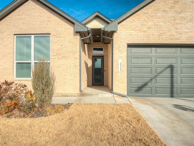 entrance to property featuring a garage