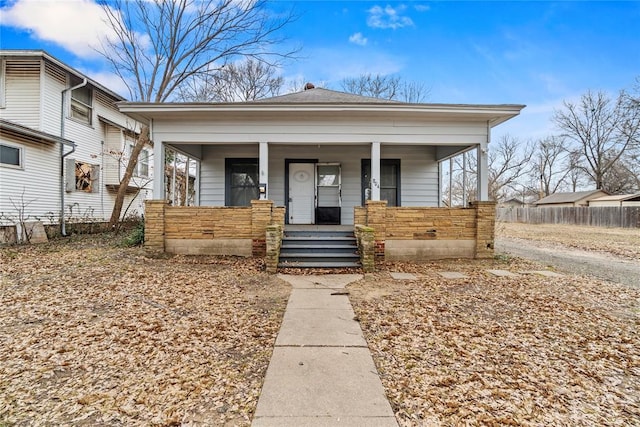 view of front of property with covered porch