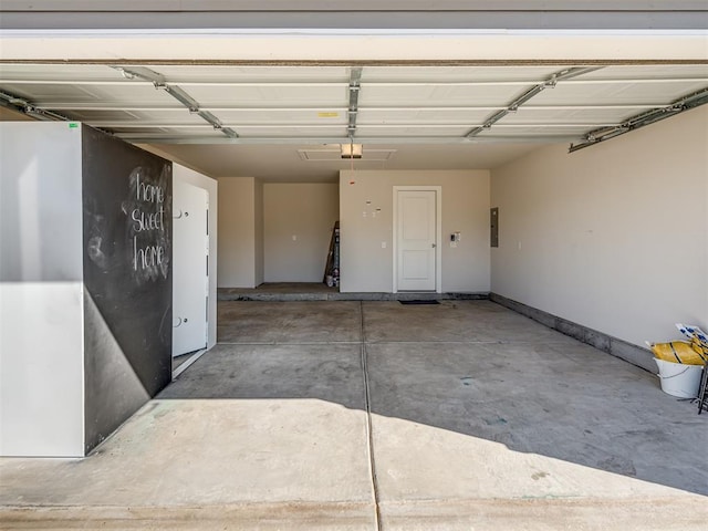 garage with electric panel