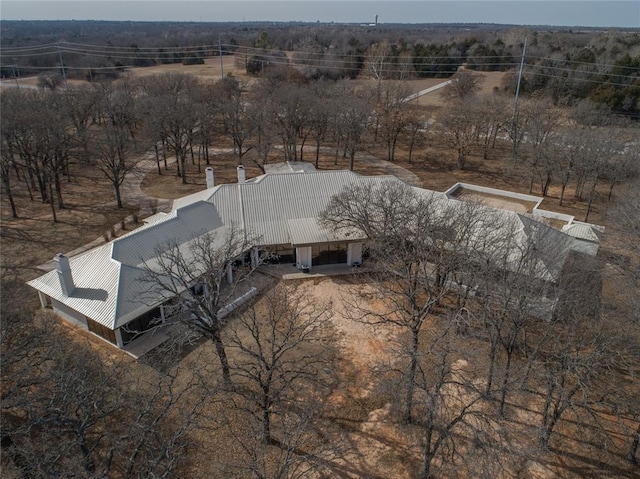 birds eye view of property featuring a rural view