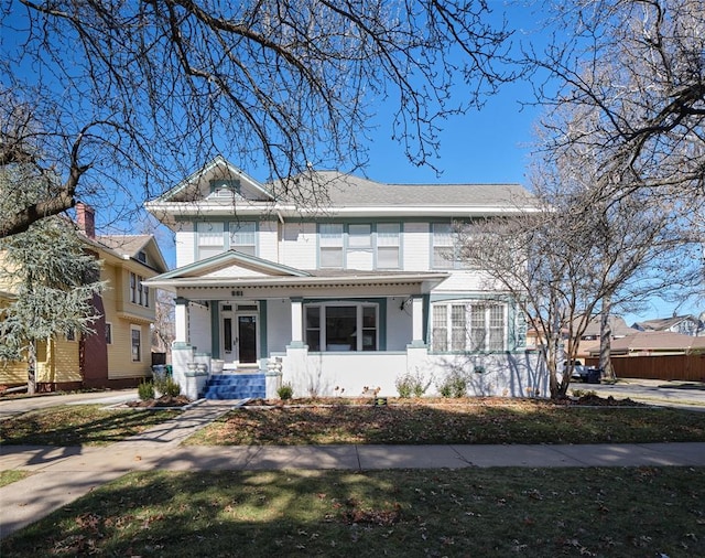 view of front of house with covered porch