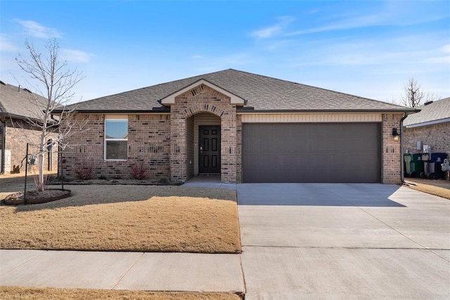 single story home featuring a garage