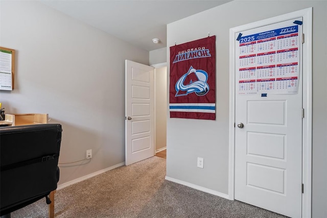 view of carpeted office space