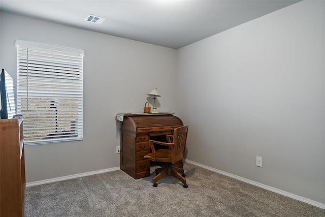 view of carpeted office