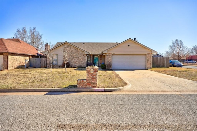 single story home with a garage