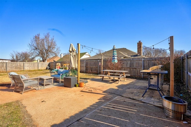 view of patio / terrace with an outdoor living space