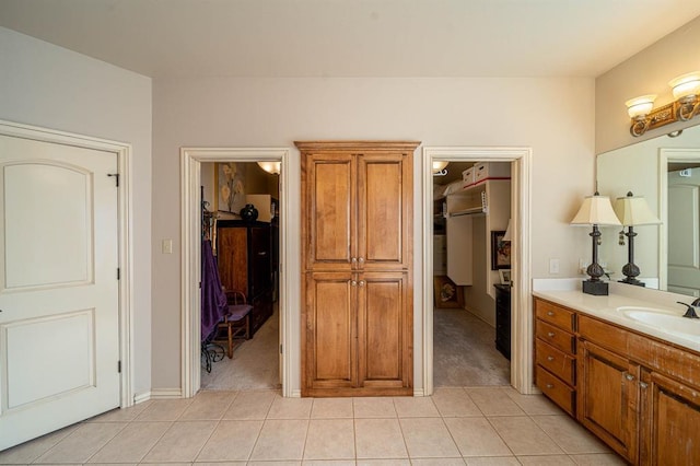 bathroom featuring vanity and tile patterned floors