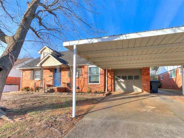 view of front of home with a garage