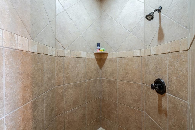 room details featuring a tile shower