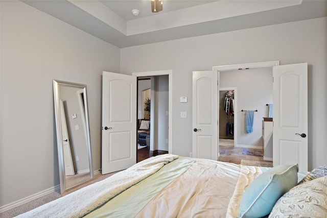 bedroom with a spacious closet and a closet