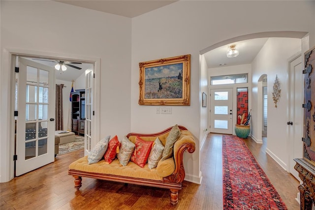 foyer featuring hardwood / wood-style flooring