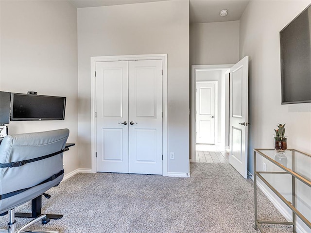 unfurnished office with light colored carpet