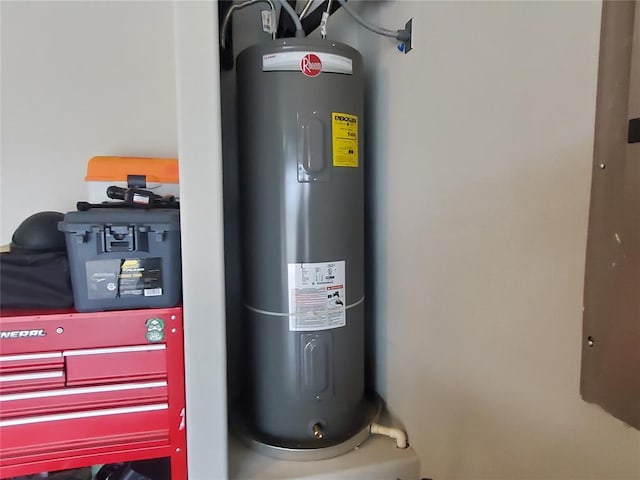 utilities featuring strapped water heater