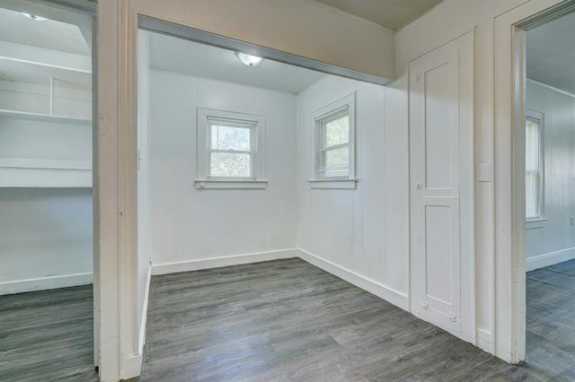 interior space featuring dark hardwood / wood-style floors