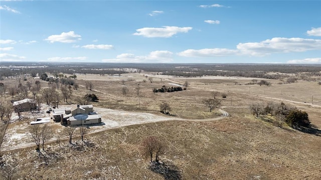 bird's eye view with a rural view