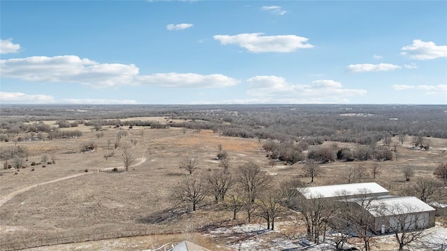 aerial view with a rural view