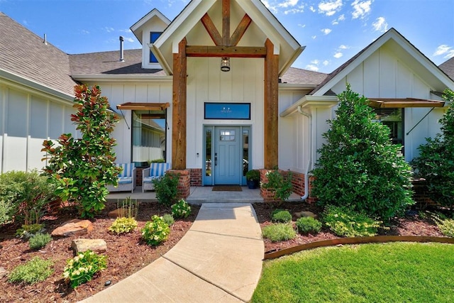 entrance to property with a porch