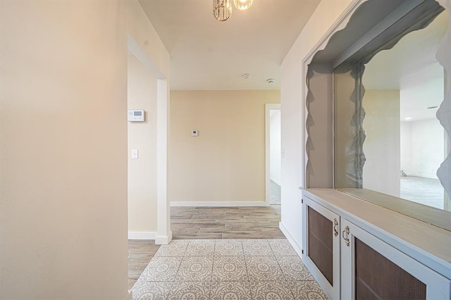 hall featuring light hardwood / wood-style floors