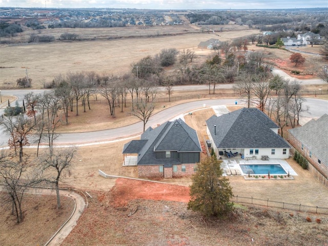 aerial view with a rural view