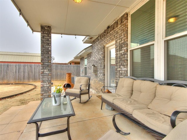 view of patio / terrace featuring an outdoor living space