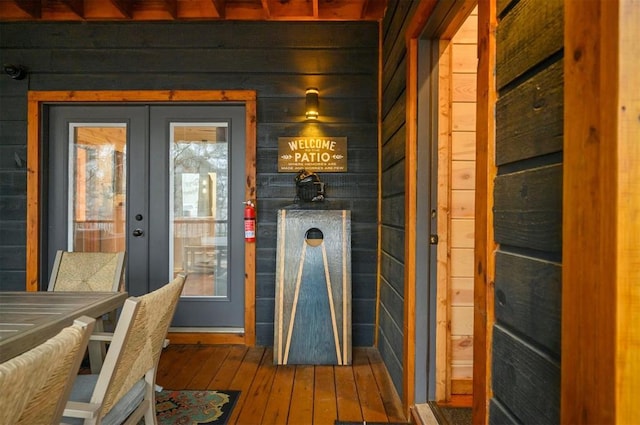 entrance to property featuring french doors