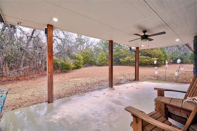 view of patio / terrace with ceiling fan