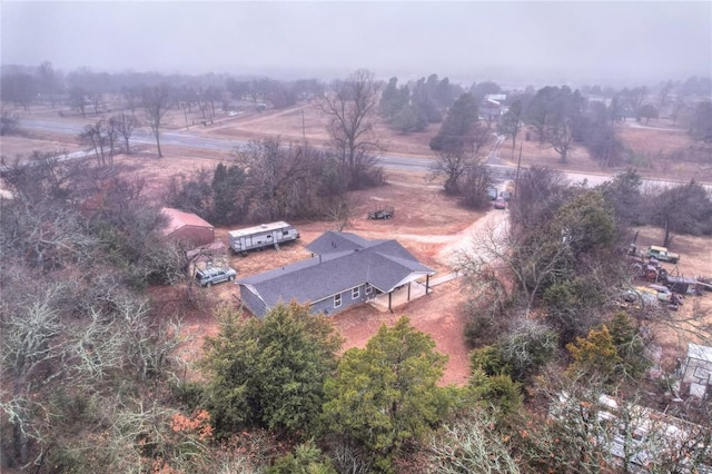 aerial view featuring a rural view