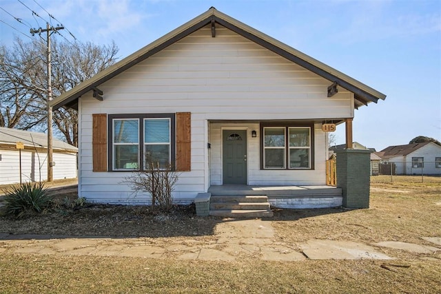 bungalow-style home with covered porch