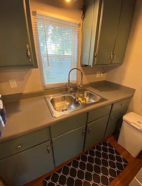 kitchen featuring sink and hardwood / wood-style floors