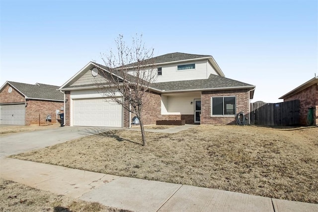 front of property with a garage