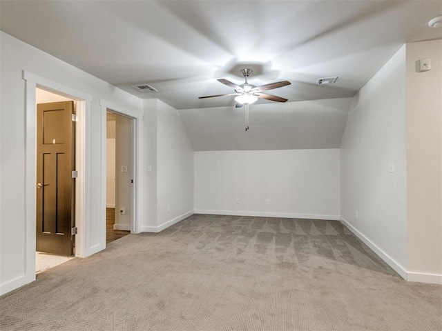 8909 NW 129th St, Oklahoma City, OK 73142 - bonus room with carpet floors, a ceiling fan, lofted ceiling, and baseboards