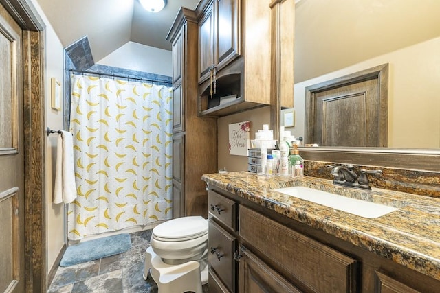 full bathroom with vanity, toilet, and shower / tub combo