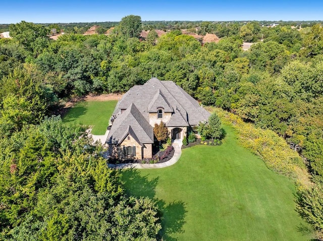 5309 Wheatley Way, Edmond, OK 73034 - view from above of property with a heavily wooded area